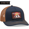 Custom Patch Ricahrdson 112  trucker Navy / Caramel hats with your logo