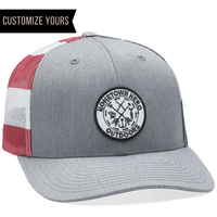 Customized Richardson 112PM American Flag Mesh Trucker Hats with embroidered patch logo order bulk