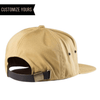Yellow 7 Panel Cotton Twill custom leather back strap cap for back Embroidery