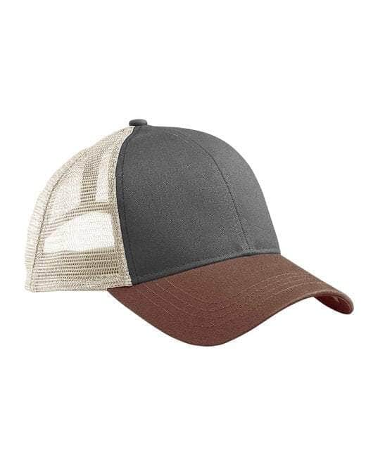 Econscious EC7070 – Sustainable Organic Cotton & Recycled Polyester Trucker Hat | Custom Hats with Your Logo in Bulk-Charcoal/ L Brown/ Oyster-Dekni-Creations