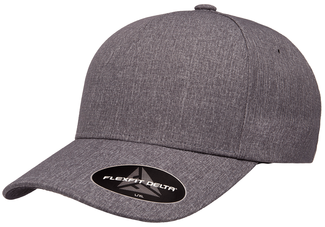 Flexfit Delta 180 – Seamless Performance Water-Repellent Hat | Custom Hats with Your Logo in Bulk-Melange Blue-Dekni-Creations