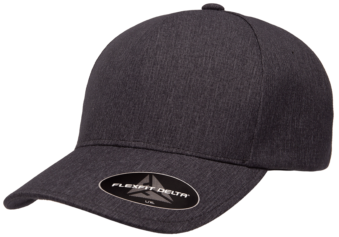 Flexfit Delta 180 – Seamless Performance Water-Repellent Hat | Custom Hats with Your Logo in Bulk-Melange Charcoal-Dekni-Creations