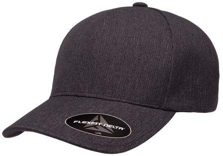 Flexfit Delta 180 – Seamless Performance Water-Repellent Hat | Custom Hats with Your Logo in Bulk-Melange Charcoal-Dekni-Creations