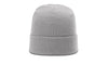 grey custom logo folded tag stocking hat beanie with cuff   in bulk with leather tags, woven labels, embroidered patches