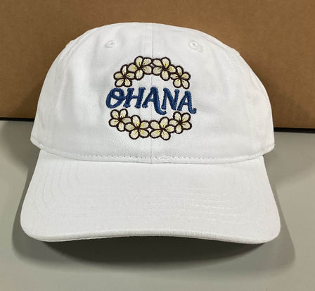 Ohana Plumeria Lei - Low Profile Cotton Hat