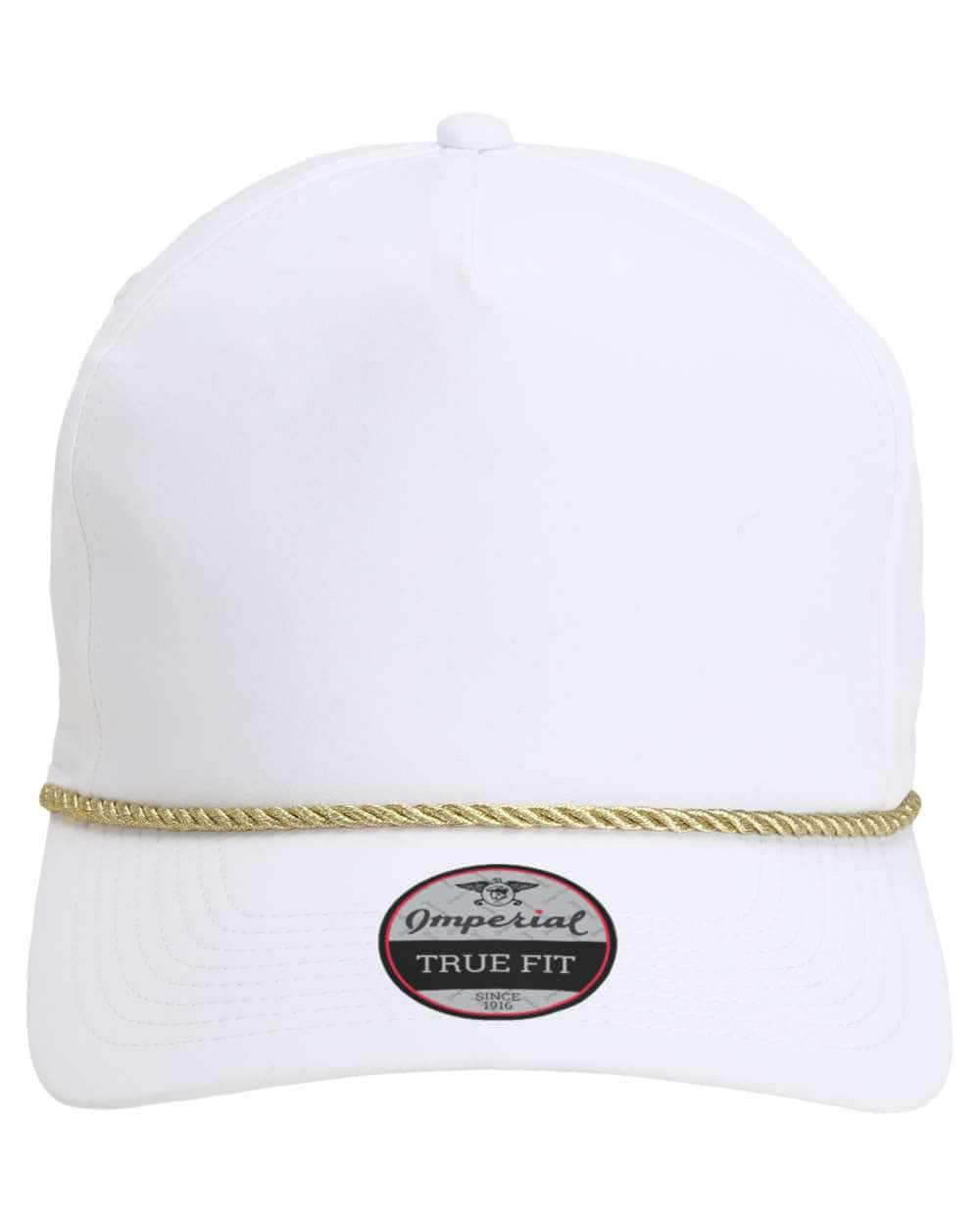 metallic gold Imperial - The Wrightson Cap - 5054 - sustainable rope hat with 100% recycled polyester performance fabric 5 panel with braid rope structured mid-profile moisture management and antimicrobial sweatband