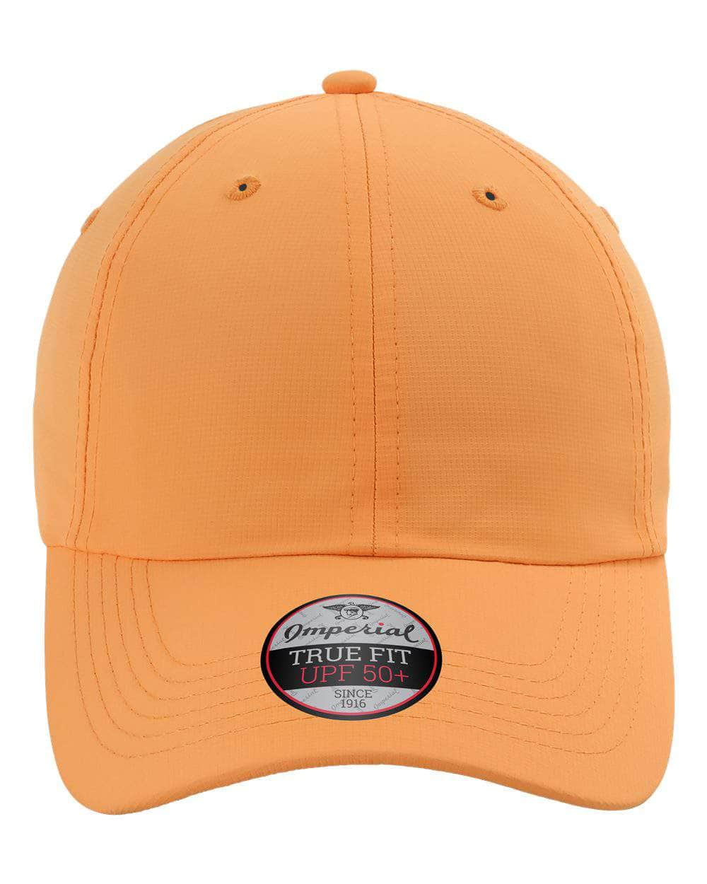 melon orange Imperial - The Original Sustainable Performance Cap dad hat - X210P - unstructured six-panel low profile moisture management and antimicrobial sweatband UPF 50+ made from 100% recycled polyester performance fabric 