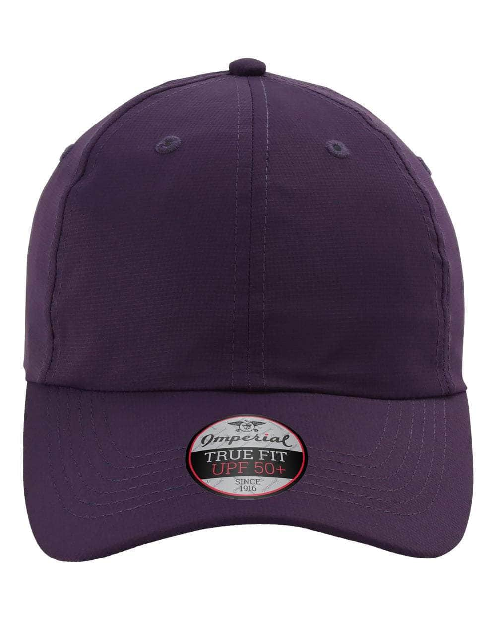 purple Imperial - The Original Sustainable Performance Cap dad hat - X210P - unstructured six-panel low profile moisture management and antimicrobial sweatband UPF 50+ made from 100% recycled polyester performance fabric 