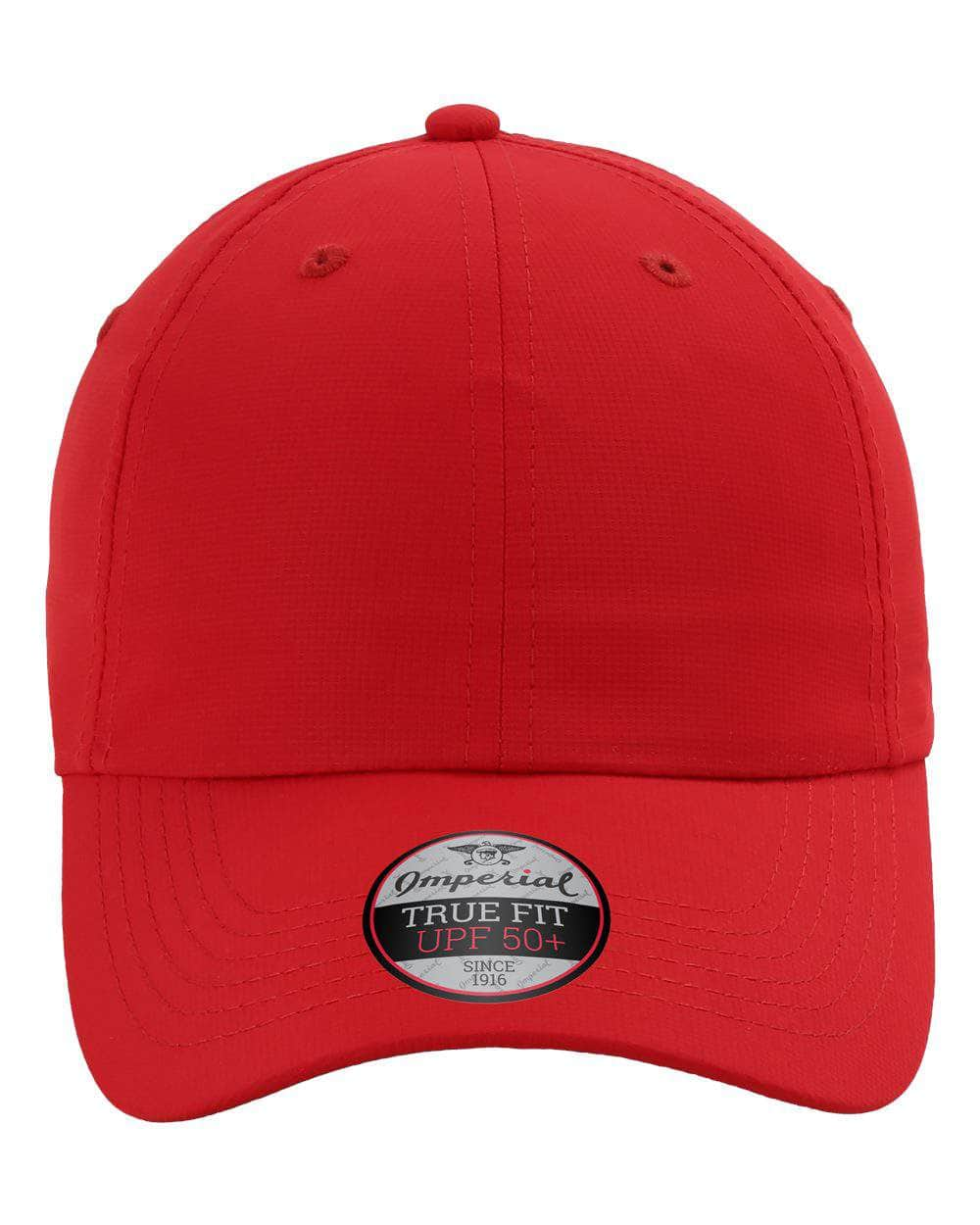 red pepper Imperial - The Original Sustainable Performance Cap dad hat - X210P - unstructured six-panel low profile moisture management and antimicrobial sweatband UPF 50+ made from 100% recycled polyester performance fabric 