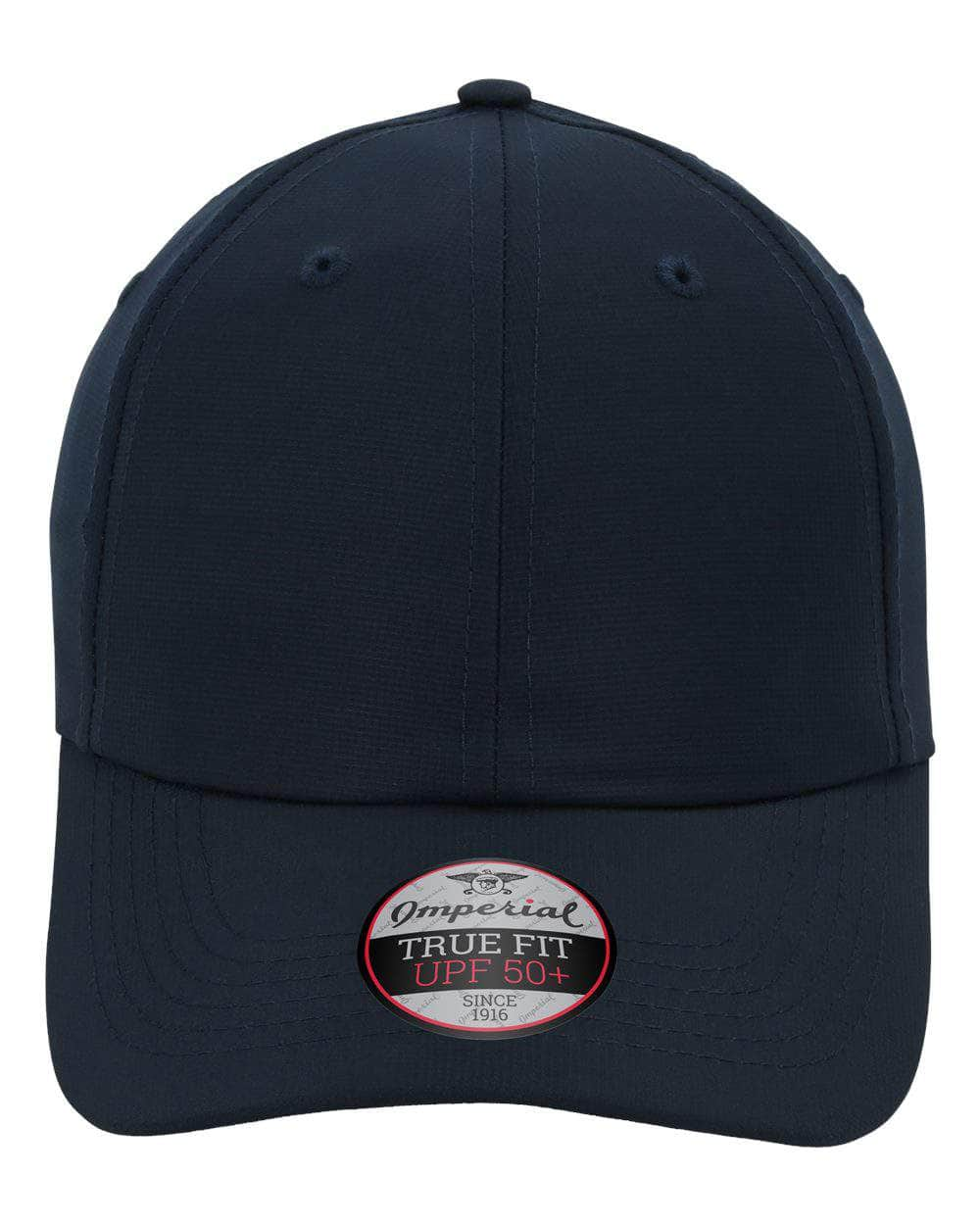 true navy Imperial - The Original Sustainable Performance Cap dad hat - X210P - unstructured six-panel low profile moisture management and antimicrobial sweatband UPF 50+ made from 100% recycled polyester performance fabric 