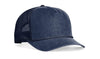 navy Richardson Bachelor 939 5-Panel Washed Cotton Rope Snapback Hat with custom logo in leather patch and embroidery in bulk