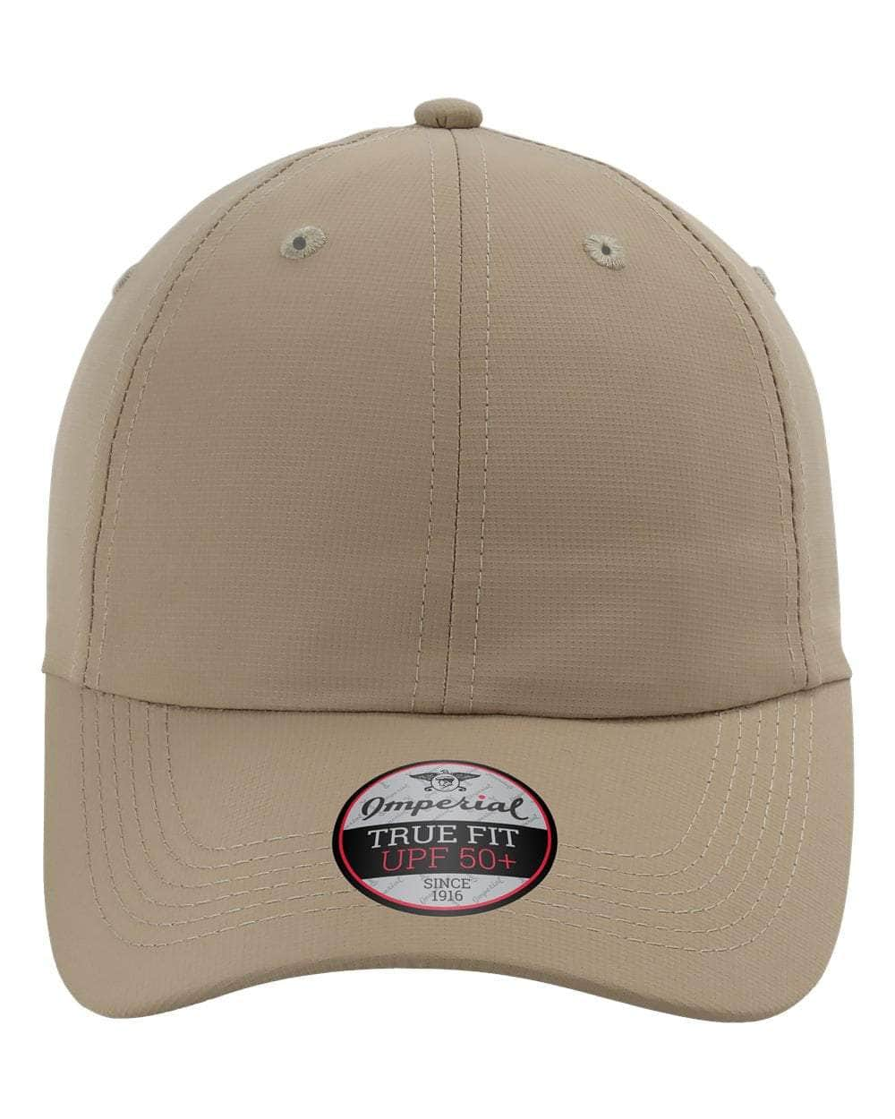 Imperial X210P – Sustainable 100% Recycled Performance Dad Hat with UPF 50 | Custom Hats with Your Logo in Bulk-Khaki-Dekni-Creations