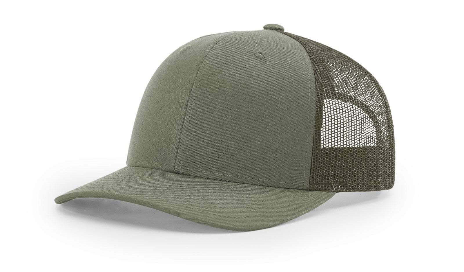 loden custom designed richardson 112 trucker hat decorate with leather patch or embroidery with your logo online in bulk in the usa