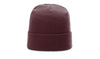 maroon  richardson r18 custom logo folded tag stocking hat beanie with cuff   in bulk with leather tags, woven labels, embroidered patches