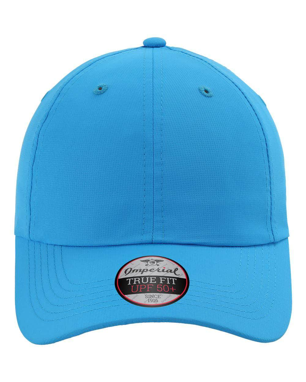 Imperial X210P – Sustainable 100% Recycled Performance Dad Hat with UPF 50 | Custom Hats with Your Logo in Bulk-Pacific Blue-Dekni-Creations