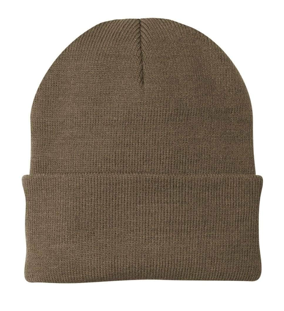 Port & Company CP90 – Knit Cap Stocking Beanie | Custom Beanies with Your Logo in Bulk-Woodland Brown-Dekni-Creations