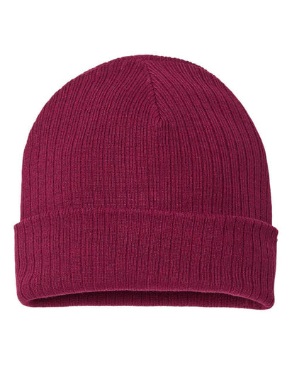 RIO – Sustainable Recycled Rib Knit Beanie | Custom Beanies with Your Logo in Bulk-Burgundy-Dekni-Creations