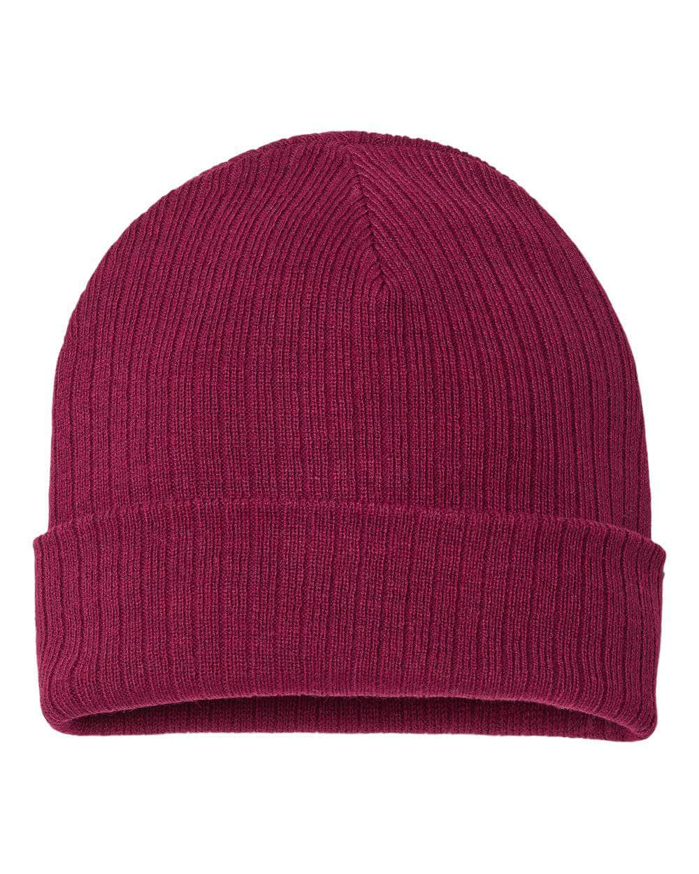 RIO – Sustainable Recycled Rib Knit Beanie | Custom Beanies with Your Logo in Bulk-Burgundy-Dekni-Creations
