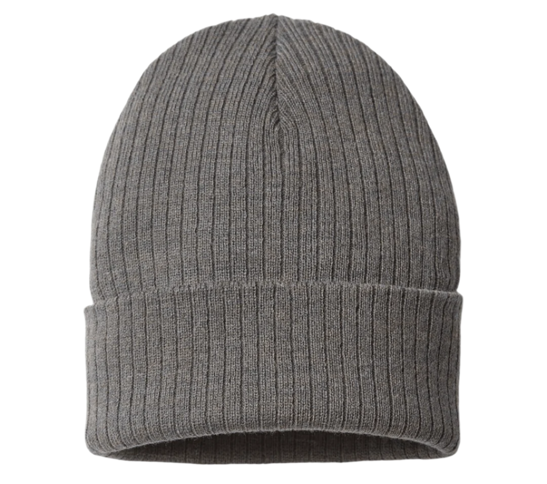 RIO – Sustainable Recycled Rib Knit Beanie | Custom Beanies with Your Logo in Bulk-Dark Grey-Dekni-Creations