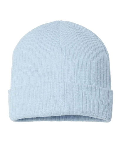 RIO – Sustainable Recycled Rib Knit Beanie | Custom Beanies with Your Logo in Bulk-Light Blue-Dekni-Creations