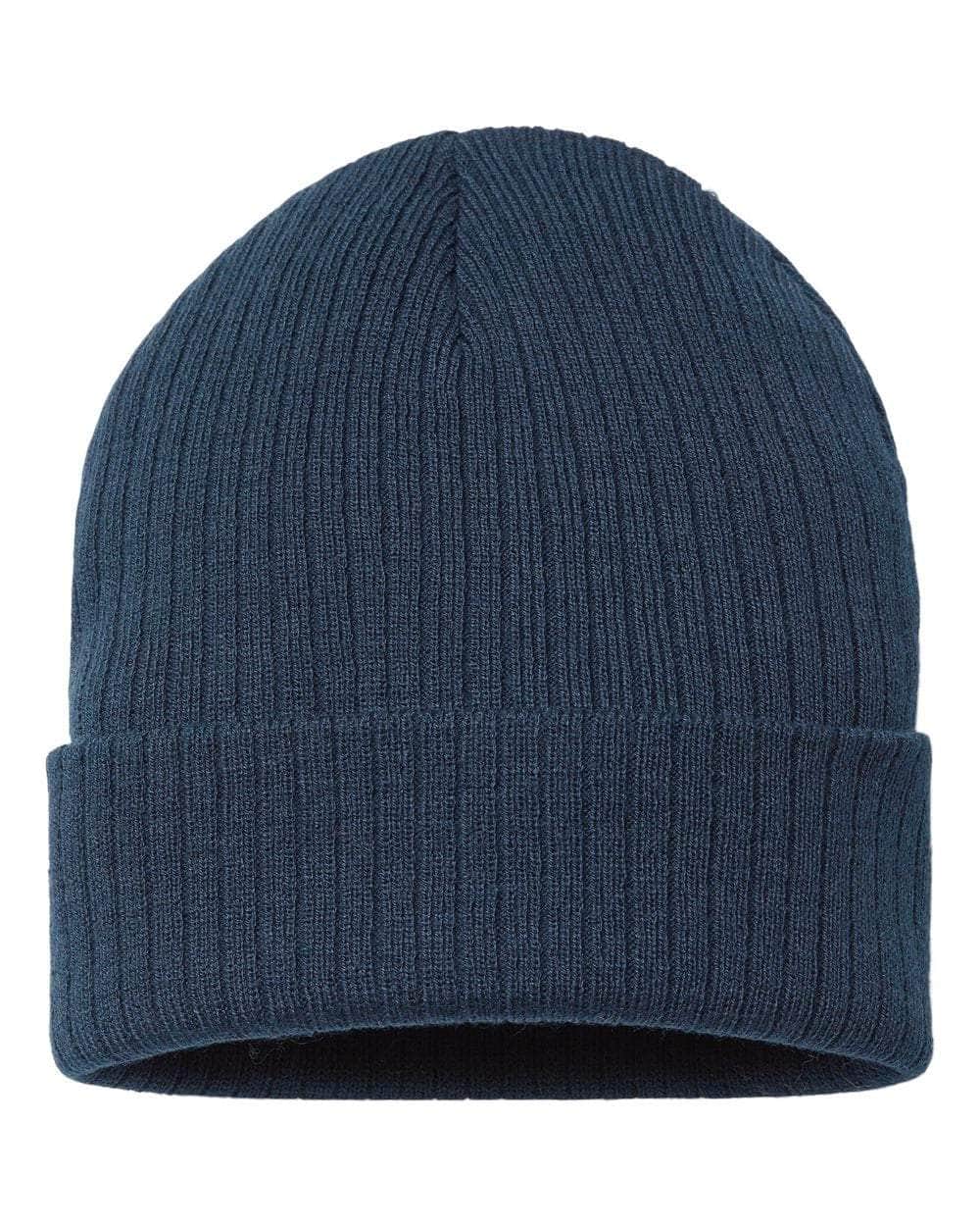 RIO – Sustainable Recycled Rib Knit Beanie | Custom Beanies with Your Logo in Bulk-Navy-Dekni-Creations