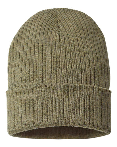 RIO – Sustainable Recycled Rib Knit Beanie | Custom Beanies with Your Logo in Bulk-Olive-Dekni-Creations