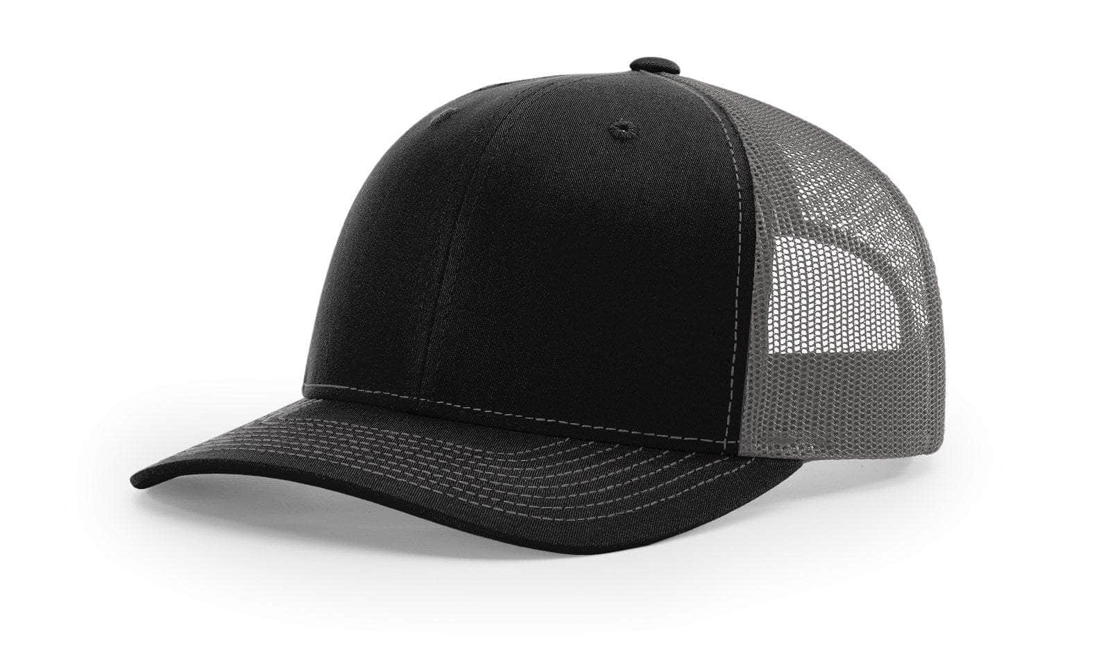 Richardson 112 – Trucker Hat | Custom Hats with Your Logo in Bulk-Black/Charcoal-Dekni-Creations