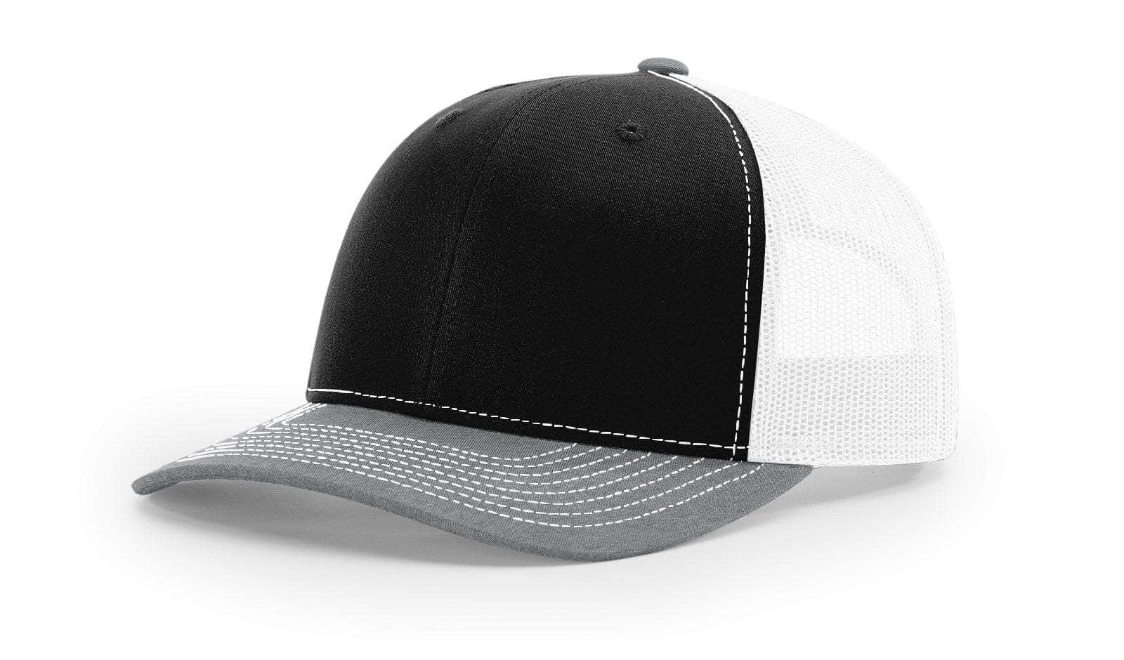 Richardson 112 – Trucker Hat | Custom Hats with Your Logo in Bulk-Black/White/Heather Grey-Dekni-Creations