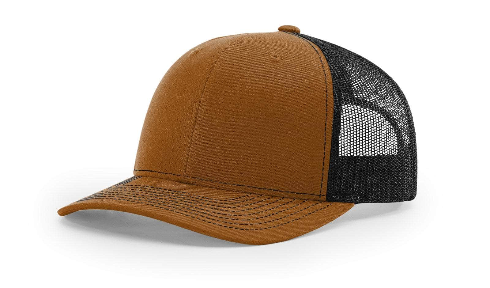 Richardson 112 – Trucker Hat | Custom Hats with Your Logo in Bulk-Caramel/Black-Dekni-Creations