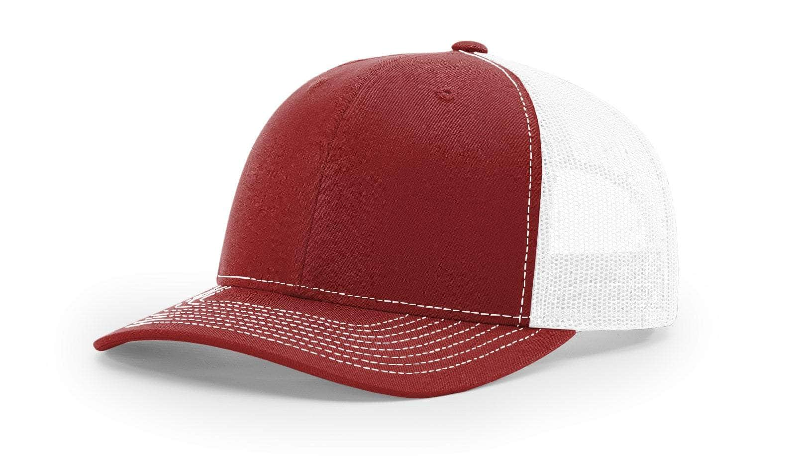 Richardson 112 – Trucker Hat | Custom Hats with Your Logo in Bulk-Cardinal / White-Dekni-Creations