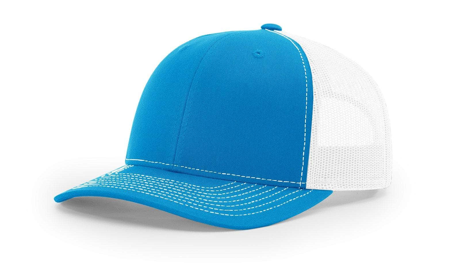 Richardson 112 – Trucker Hat | Custom Hats with Your Logo in Bulk-Cyan/ White-Dekni-Creations