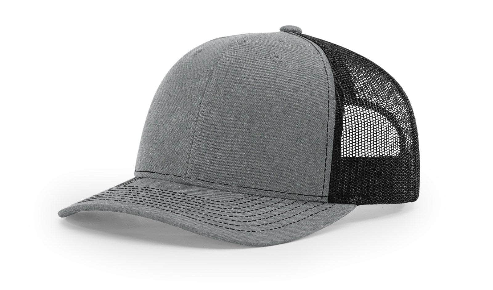 Richardson 112 – Trucker Hat | Custom Hats with Your Logo in Bulk-Heather Grey/Black-Dekni-Creations