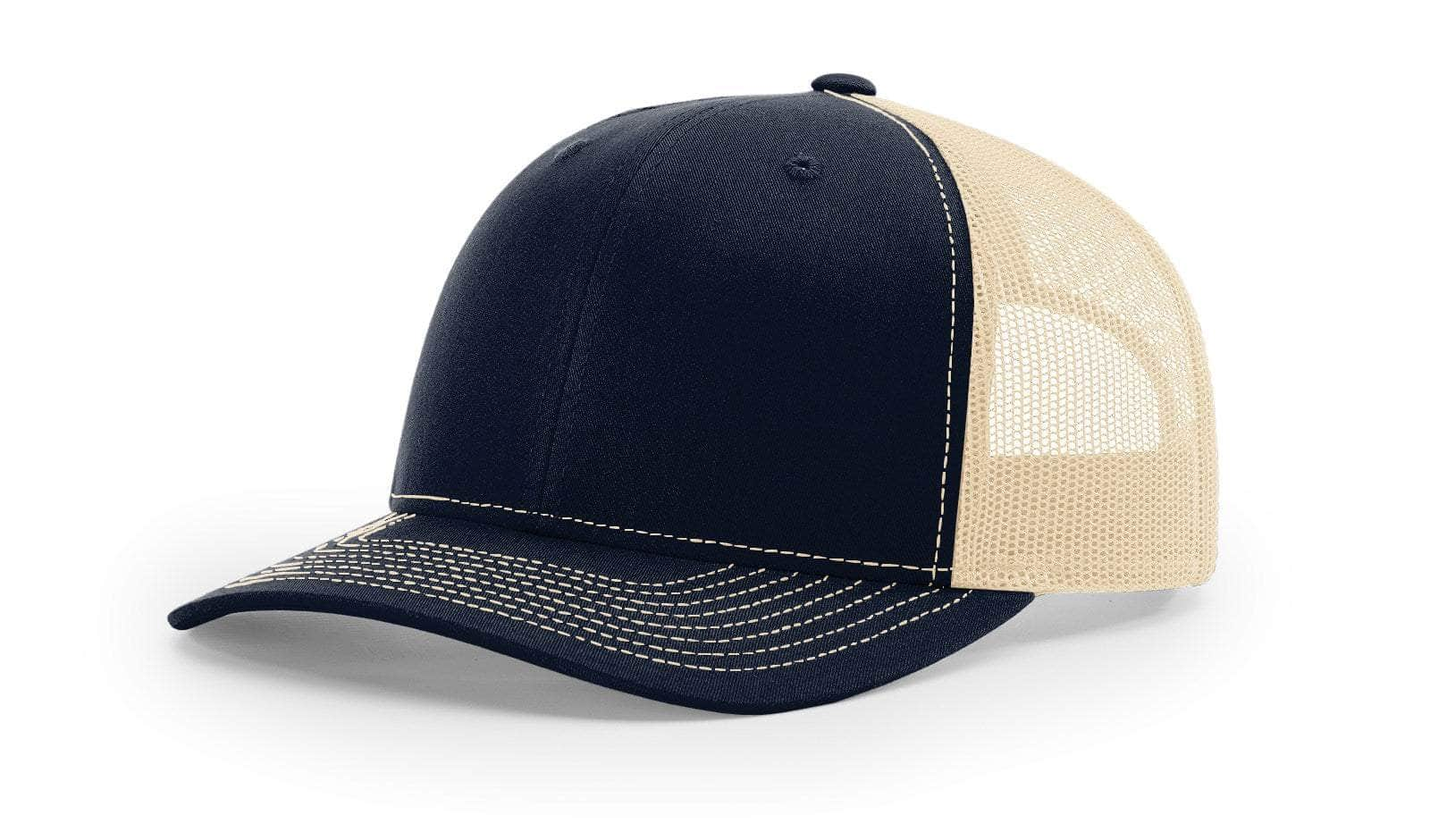 Richardson 112 – Trucker Hat | Custom Hats with Your Logo in Bulk-Navy/Khaki-Dekni-Creations