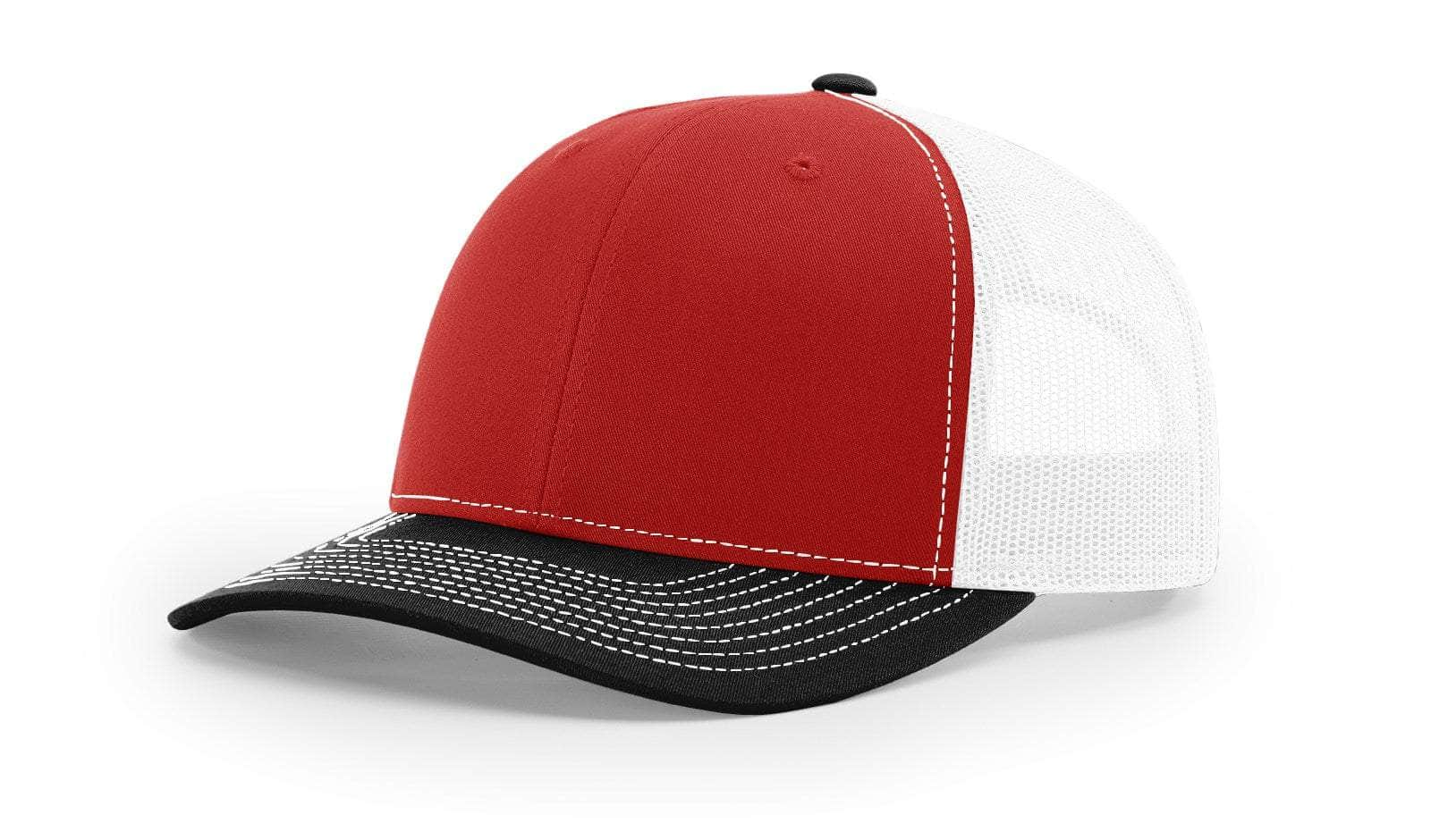 Richardson 112 – Trucker Hat | Custom Hats with Your Logo in Bulk-Red/White/Black-Dekni-Creations