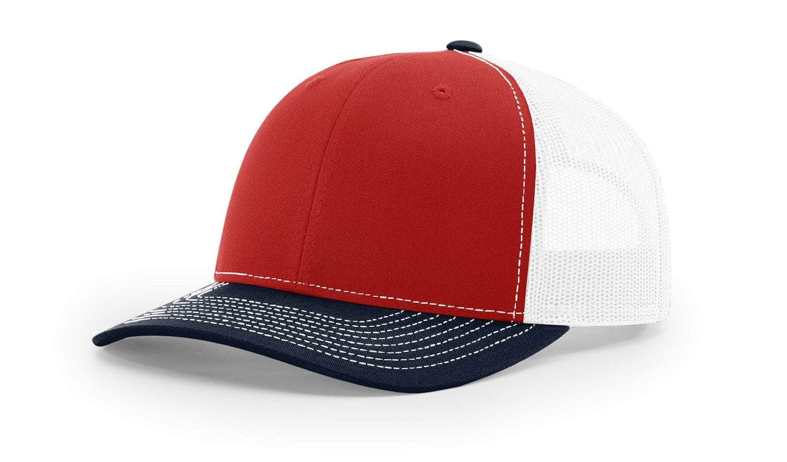 Richardson 112 – Trucker Hat | Custom Hats with Your Logo in Bulk-Red/White/Navy-Dekni-Creations