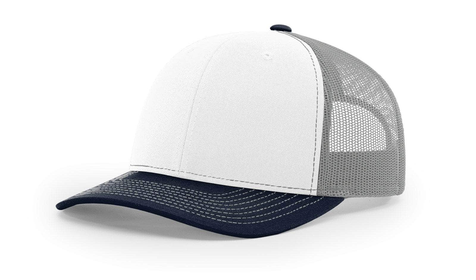 Richardson 112 – Trucker Hat | Custom Hats with Your Logo in Bulk-White/Aluminum/Navy-Dekni-Creations