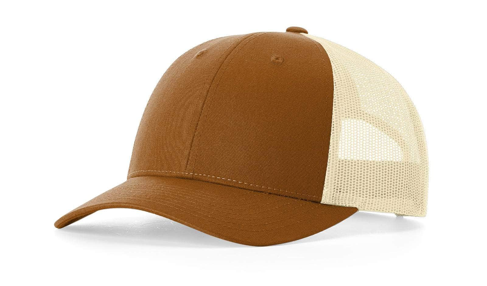 Richardson 115 – Low-Profile Trucker Hat | Custom Hats with Your Logo in Bulk-Caramel/Birch-Dekni-Creations