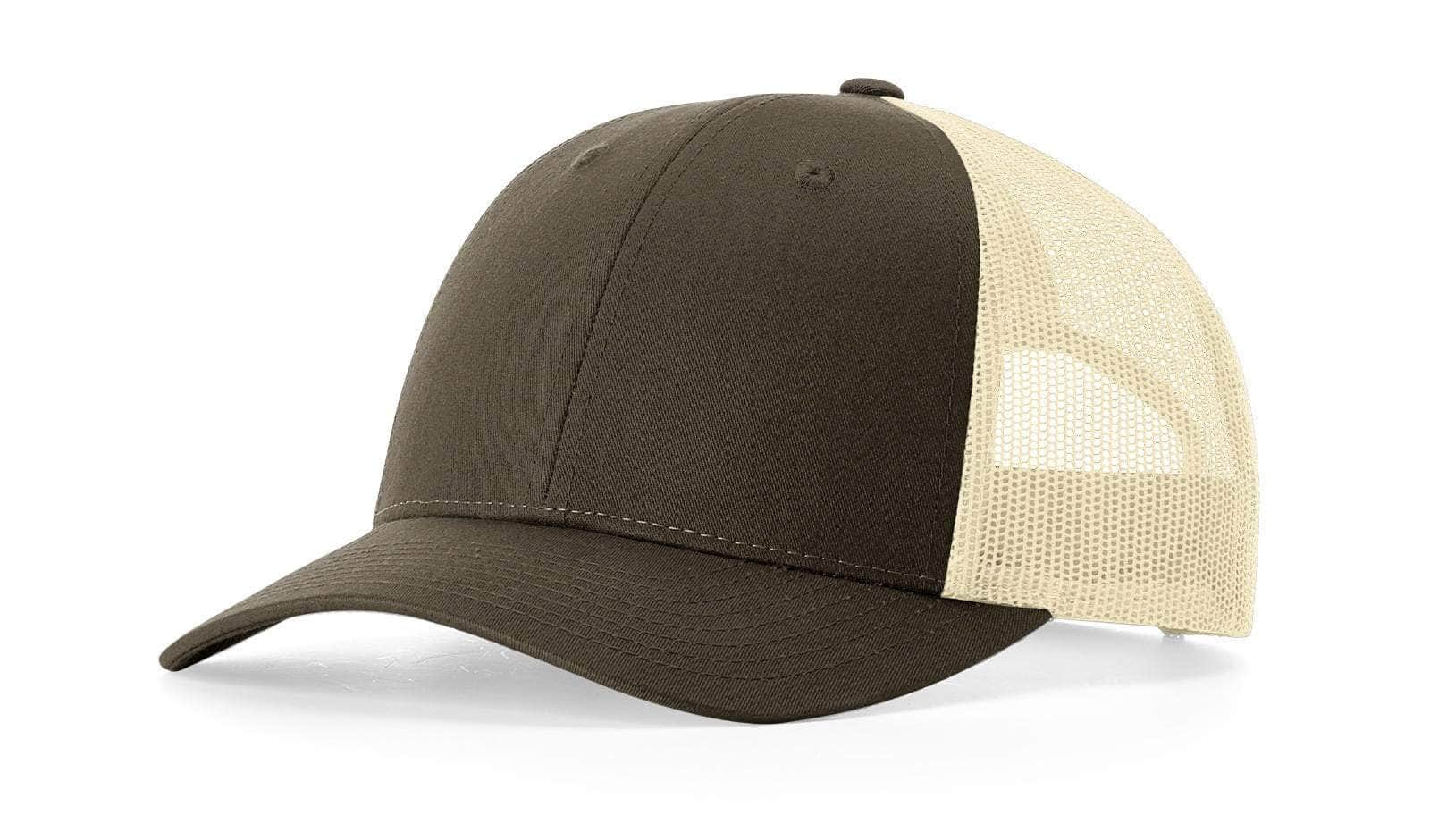 Richardson 115 – Low-Profile Trucker Hat | Custom Hats with Your Logo in Bulk-Chocolate Chip/Birch-Dekni-Creations