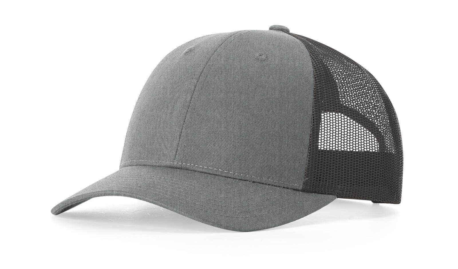 Richardson 115 – Low-Profile Trucker Hat | Custom Hats with Your Logo in Bulk-Heather Grey/Dark Charcoal-Dekni-Creations