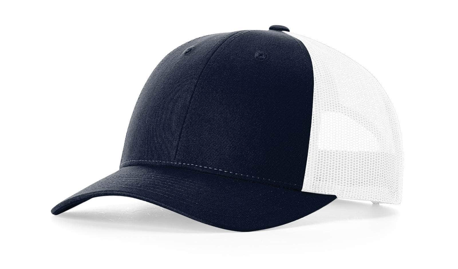 Richardson 115 – Low-Profile Trucker Hat | Custom Hats with Your Logo in Bulk-Navy/White-Dekni-Creations