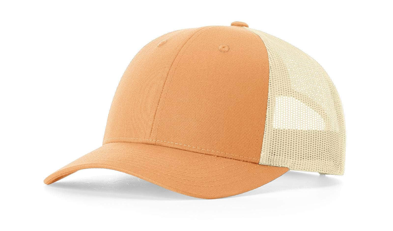 Richardson 115 – Low-Profile Trucker Hat | Custom Hats with Your Logo in Bulk-Peach/Birch-Dekni-Creations