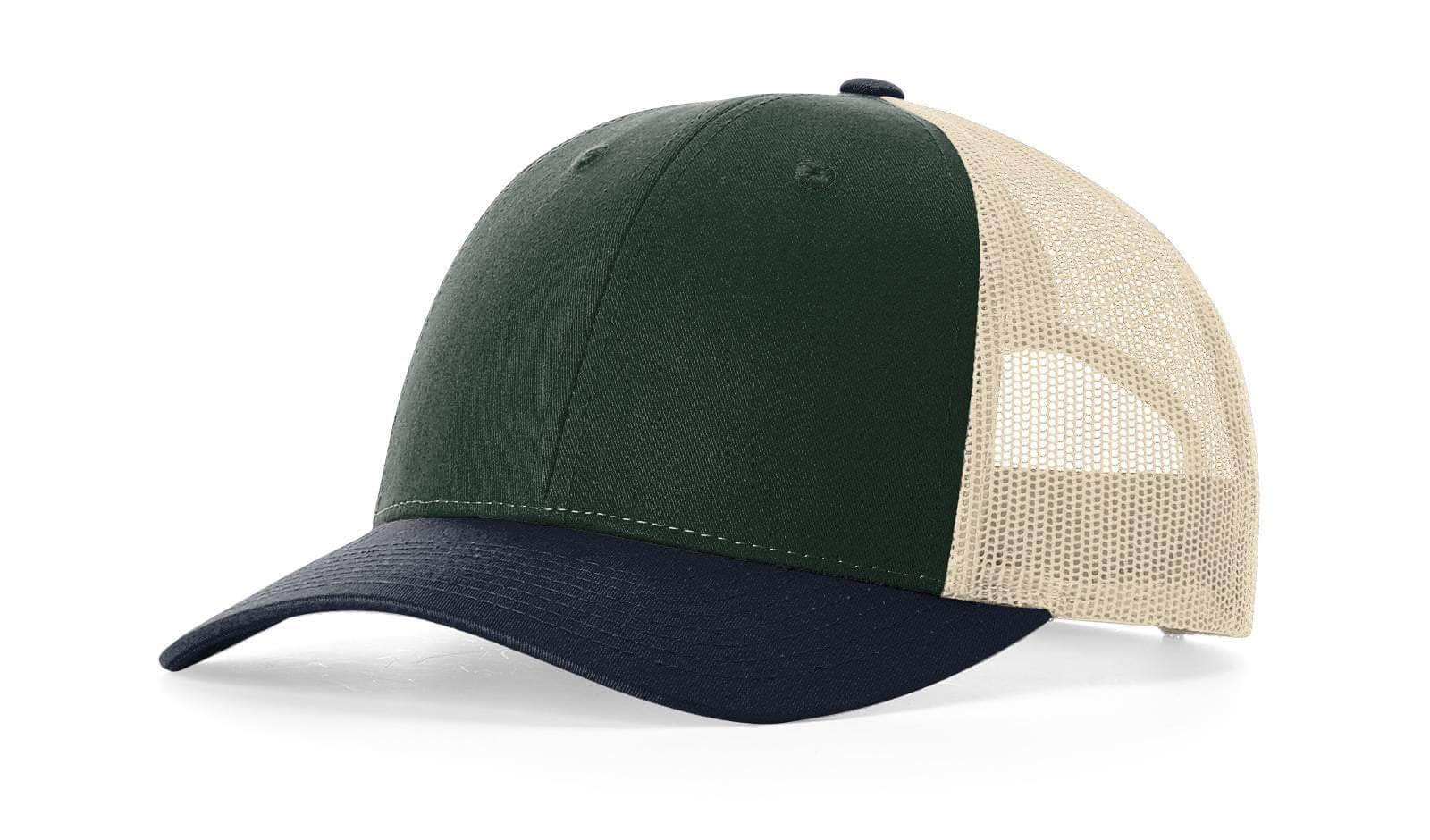 Richardson 115 – Low-Profile Trucker Hat | Custom Hats with Your Logo in Bulk-Spruce/Birch/Light Navy-Dekni-Creations