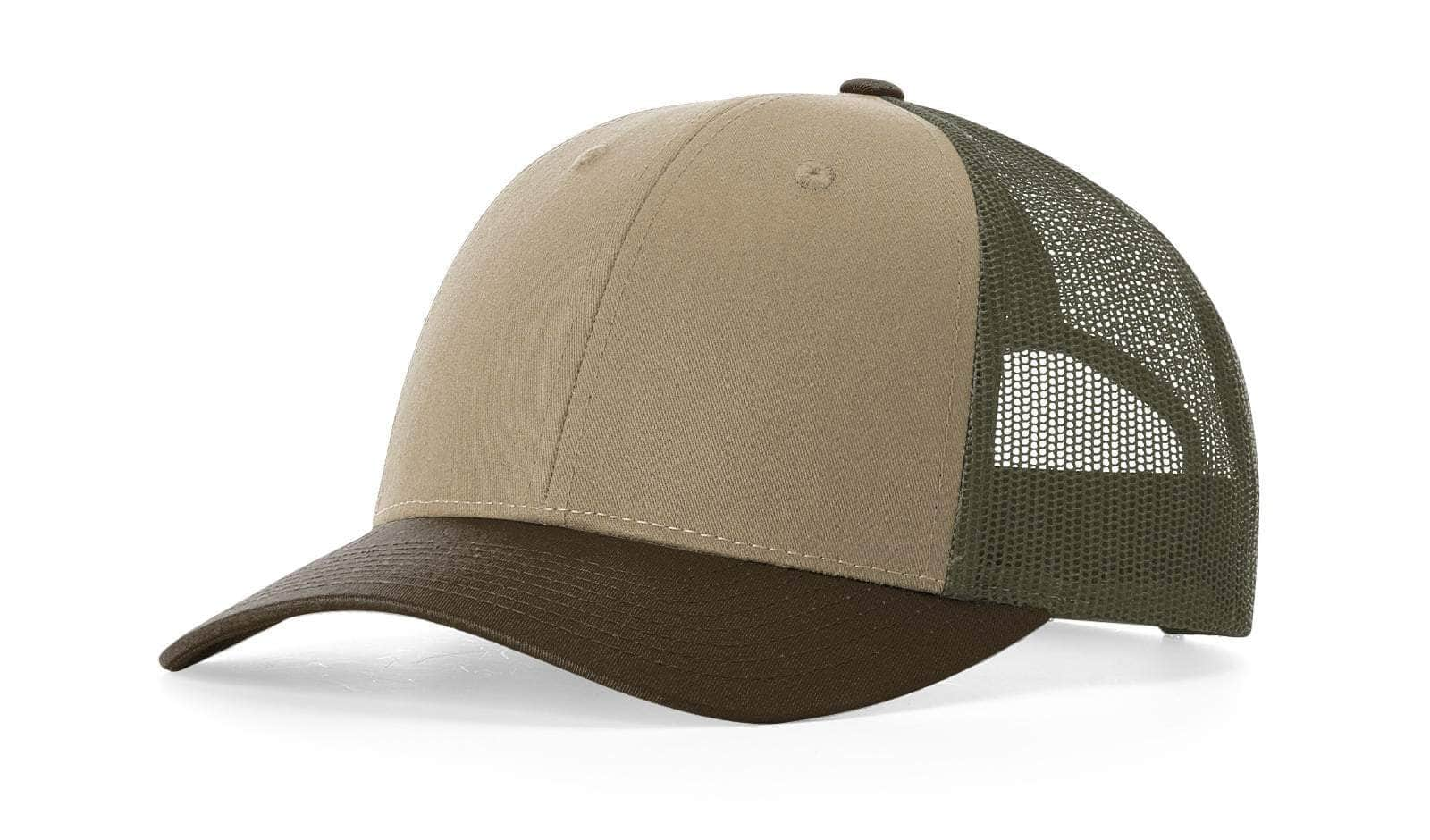 Richardson 115 – Low-Profile Trucker Hat | Custom Hats with Your Logo in Bulk-Tan/ Loden/ Brown-Dekni-Creations