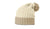 Richardson 143 – Chunky Cable Knit Slouch Beanie with Cuff & Pom | Custom Beanies with Your Logo in Bulk-Cream/Mocha-Dekni-Creations