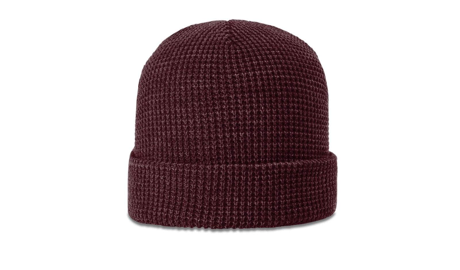 Richardson 146 – Waffle Knit Cuffed Beanie | Custom Beanies with Your Logo in Bulk-Burgundy-Dekni-Creations