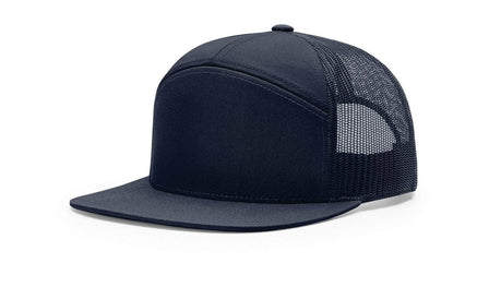 Richardson 168 – 7-Panel Flat Bill Trucker Hat | Custom Hats with Your Logo in Bulk-Navy-Dekni-Creations