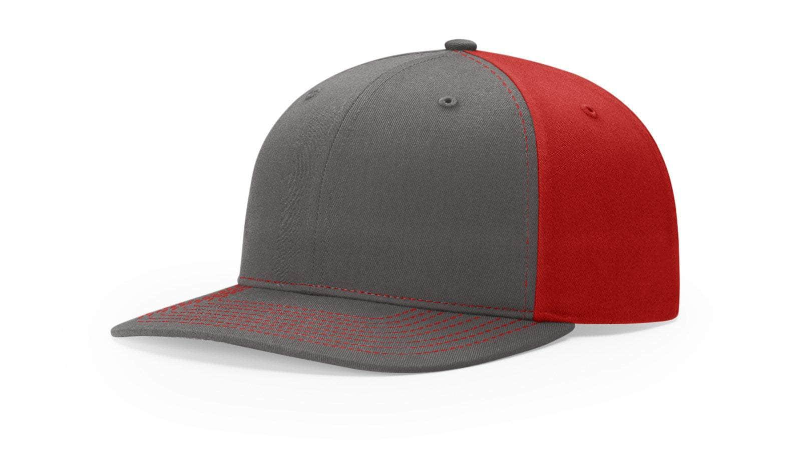 Richardson 312 – Solid Twill Back Trucker Cap | Custom Hats with Your Logo in Bulk-Charcoal/Red-Dekni-Creations