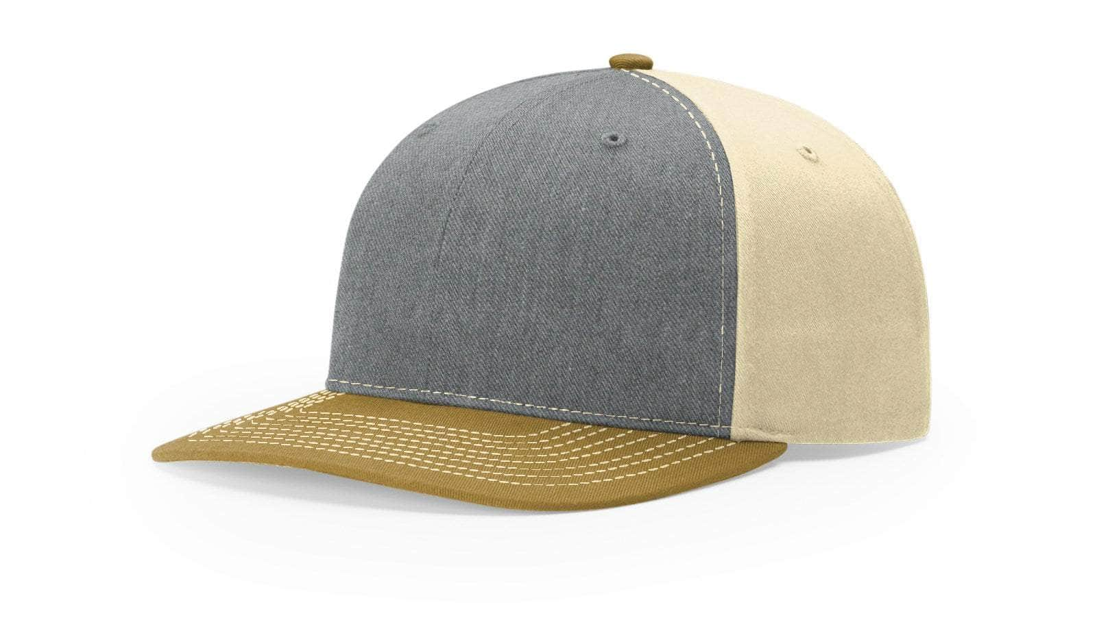 Richardson 312 – Solid Twill Back Trucker Cap | Custom Hats with Your Logo in Bulk-Heather Grey/Birch/Amber Gold-Dekni-Creations