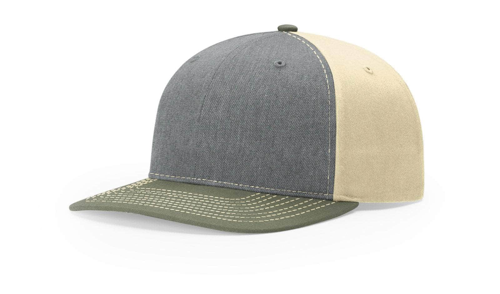 Richardson 312 – Solid Twill Back Trucker Cap | Custom Hats with Your Logo in Bulk-Heather Grey/Birch/Loden-Dekni-Creations