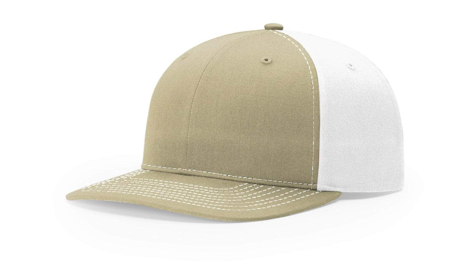 Richardson 312 – Solid Twill Back Trucker Cap | Custom Hats with Your Logo in Bulk-Khaki/White-Dekni-Creations